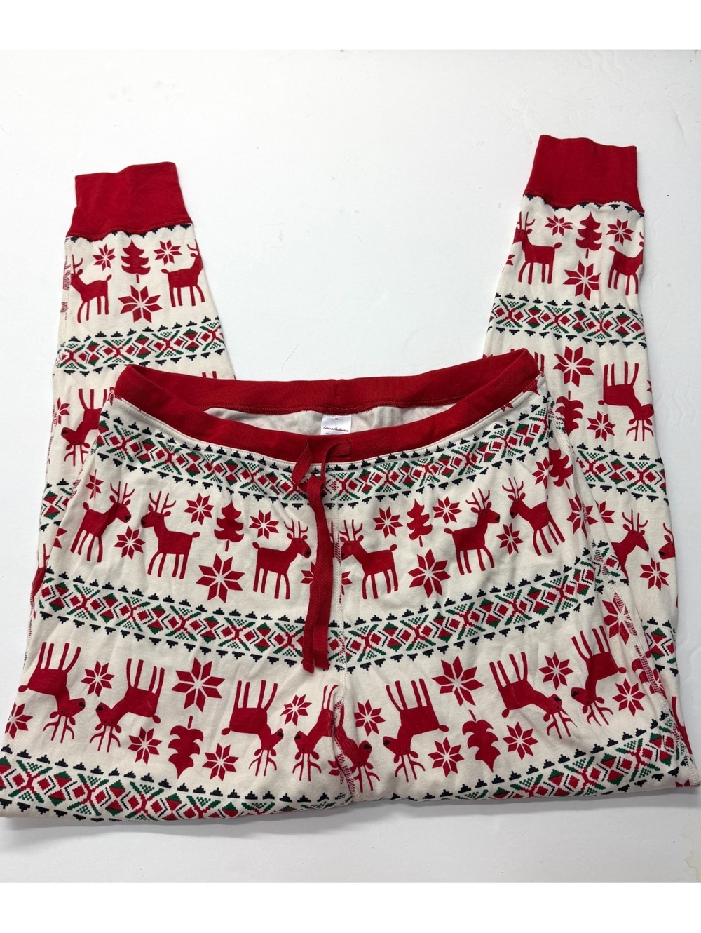 Hanna Andersson Men's XL Red Reindeer Dear Deer Organic Cotton Pajama Pants